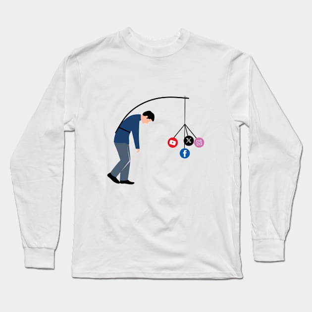 Social Media Addiction Long Sleeve T-Shirt by VshopDesign